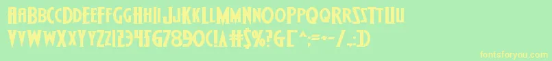 Шрифт Wolfsbane2iiexpand – жёлтые шрифты на зелёном фоне