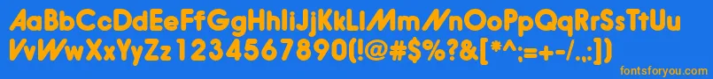 Hirukoblackalternate Font – Orange Fonts on Blue Background