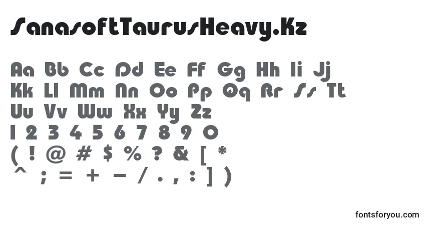 SanasoftTaurusHeavy.Kz Font – alphabet, numbers, special characters