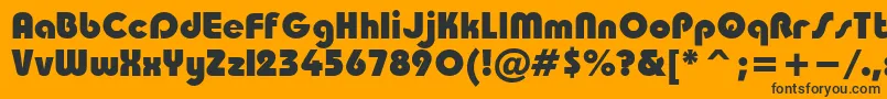 SanasoftTaurusHeavy.Kz Font – Black Fonts on Orange Background