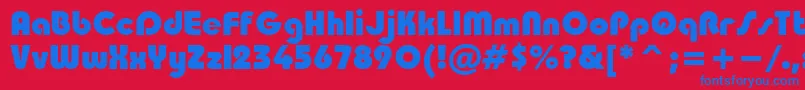 SanasoftTaurusHeavy.Kz Font – Blue Fonts on Red Background