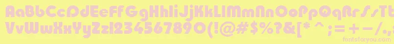 SanasoftTaurusHeavy.Kz Font – Pink Fonts on Yellow Background