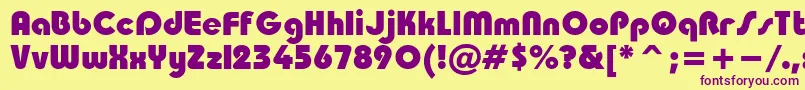 SanasoftTaurusHeavy.Kz Font – Purple Fonts on Yellow Background