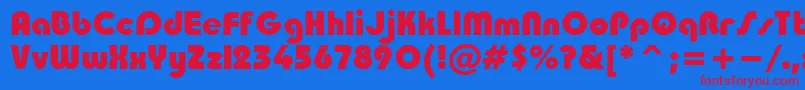 SanasoftTaurusHeavy.Kz Font – Red Fonts on Blue Background