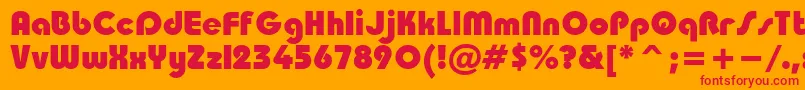 SanasoftTaurusHeavy.Kz-fontti – punaiset fontit oranssilla taustalla