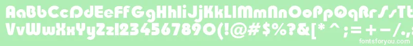 フォントSanasoftTaurusHeavy.Kz – 緑の背景に白い文字