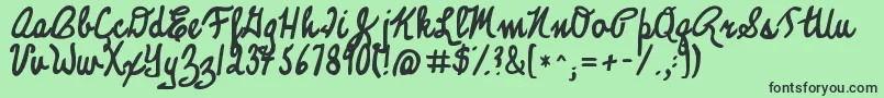 Kglegacyofvirtue Font – Black Fonts on Green Background