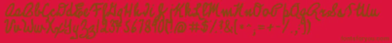 Kglegacyofvirtue Font – Brown Fonts on Red Background