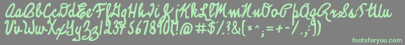 Kglegacyofvirtue Font – Green Fonts on Gray Background