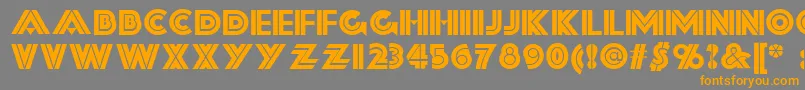 フォントFortySecondStreetNf – オレンジの文字は灰色の背景にあります。