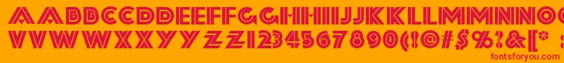 フォントFortySecondStreetNf – オレンジの背景に赤い文字