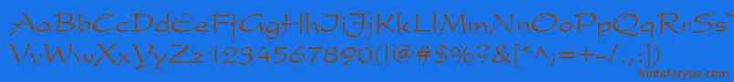PresidentCyr Font – Brown Fonts on Blue Background