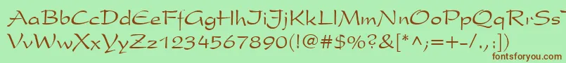 PresidentCyr Font – Brown Fonts on Green Background