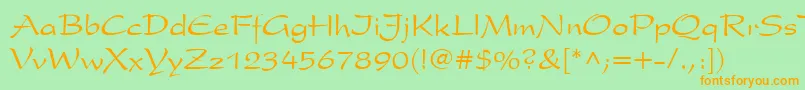 PresidentCyr Font – Orange Fonts on Green Background