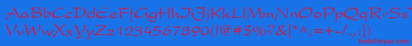 PresidentCyr Font – Red Fonts on Blue Background