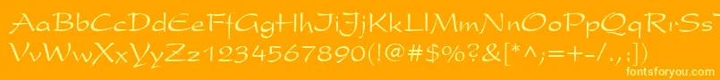 フォントPresidentCyr – オレンジの背景に黄色の文字