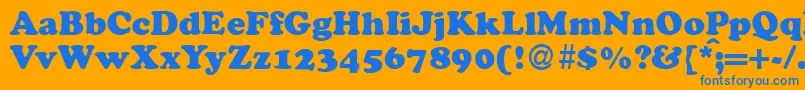 CocosdbNormal-Schriftart – Blaue Schriften auf orangefarbenem Hintergrund