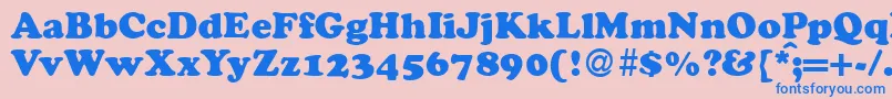 CocosdbNormal-Schriftart – Blaue Schriften auf rosa Hintergrund