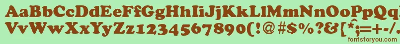 CocosdbNormal Font – Brown Fonts on Green Background