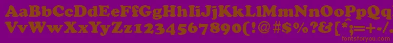 CocosdbNormal-Schriftart – Braune Schriften auf violettem Hintergrund