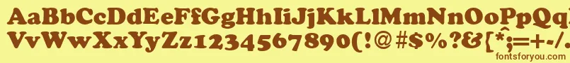 CocosdbNormal Font – Brown Fonts on Yellow Background