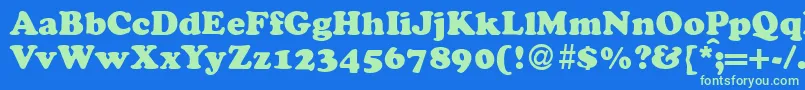 CocosdbNormal Font – Green Fonts on Blue Background