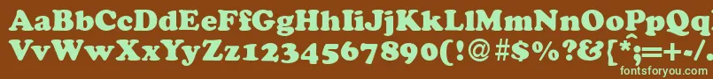 CocosdbNormal Font – Green Fonts on Brown Background