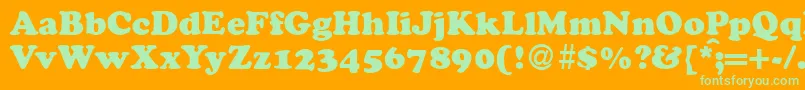 CocosdbNormal Font – Green Fonts on Orange Background
