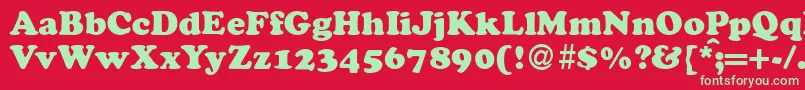 CocosdbNormal Font – Green Fonts on Red Background