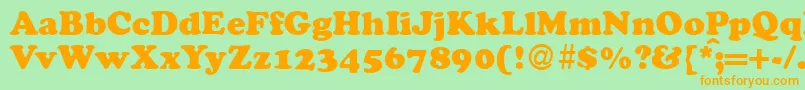CocosdbNormal-Schriftart – Orangefarbene Schriften auf grünem Hintergrund