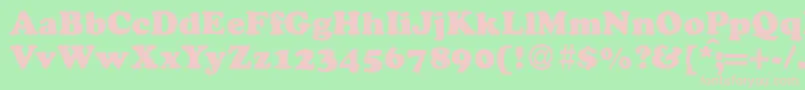 CocosdbNormal-fontti – vaaleanpunaiset fontit vihreällä taustalla