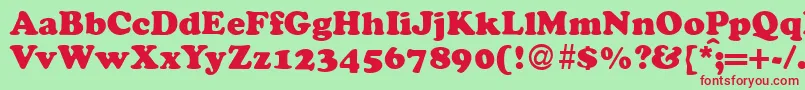 CocosdbNormal Font – Red Fonts on Green Background