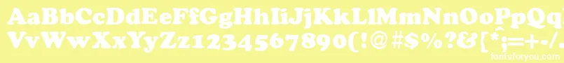 CocosdbNormal-fontti – valkoiset fontit keltaisella taustalla