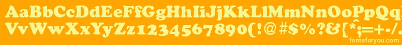 Шрифт CocosdbNormal – жёлтые шрифты на оранжевом фоне