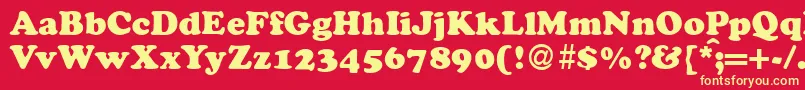 CocosdbNormal Font – Yellow Fonts on Red Background