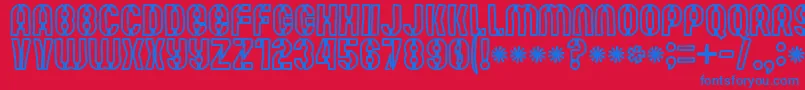 Mutefruitwhitekrash Font – Blue Fonts on Red Background