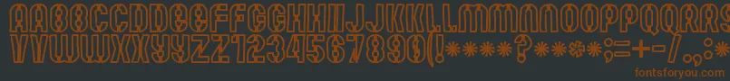 Mutefruitwhitekrash-fontti – ruskeat fontit mustalla taustalla