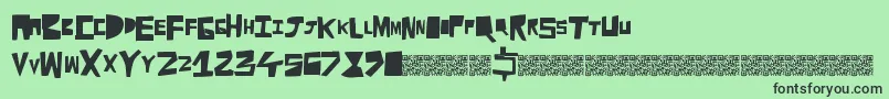 Cutaway Font – Black Fonts on Green Background