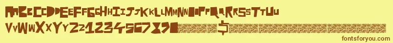 Weitere Informationen zur Cutaway-Schriftart Cutaway-Schriftart – Braune Schriften auf gelbem Hintergrund