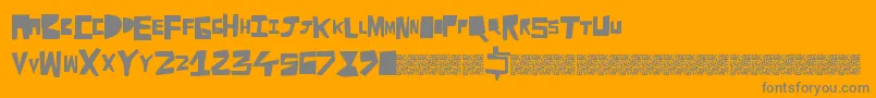 Cutaway Font – Gray Fonts on Orange Background
