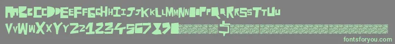 Cutaway Font – Green Fonts on Gray Background
