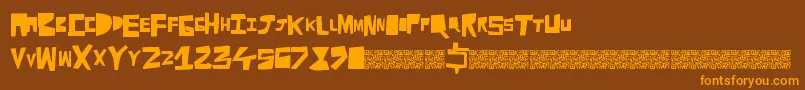 Cutaway Font – Orange Fonts on Brown Background