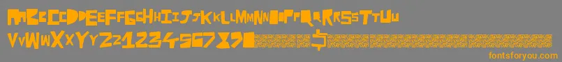 Cutaway-Schriftart – Orangefarbene Schriften auf grauem Hintergrund