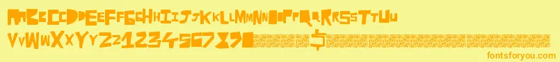 Cutaway Font – Orange Fonts on Yellow Background