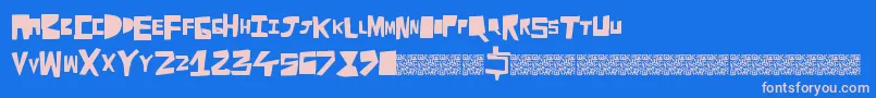 Cutaway Font – Pink Fonts on Blue Background