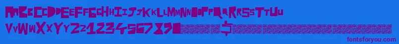 Cutaway Font – Purple Fonts on Blue Background