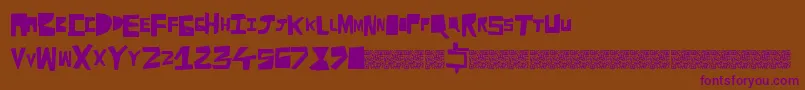 Cutaway Font – Purple Fonts on Brown Background