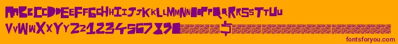 Cutaway Font – Purple Fonts on Orange Background
