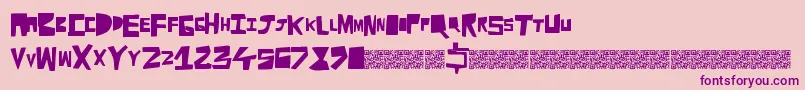 Cutaway Font – Purple Fonts on Pink Background