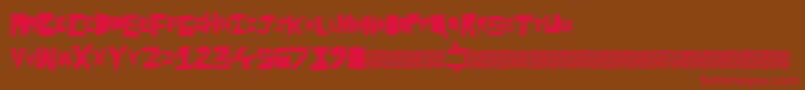 Cutaway Font – Red Fonts on Brown Background